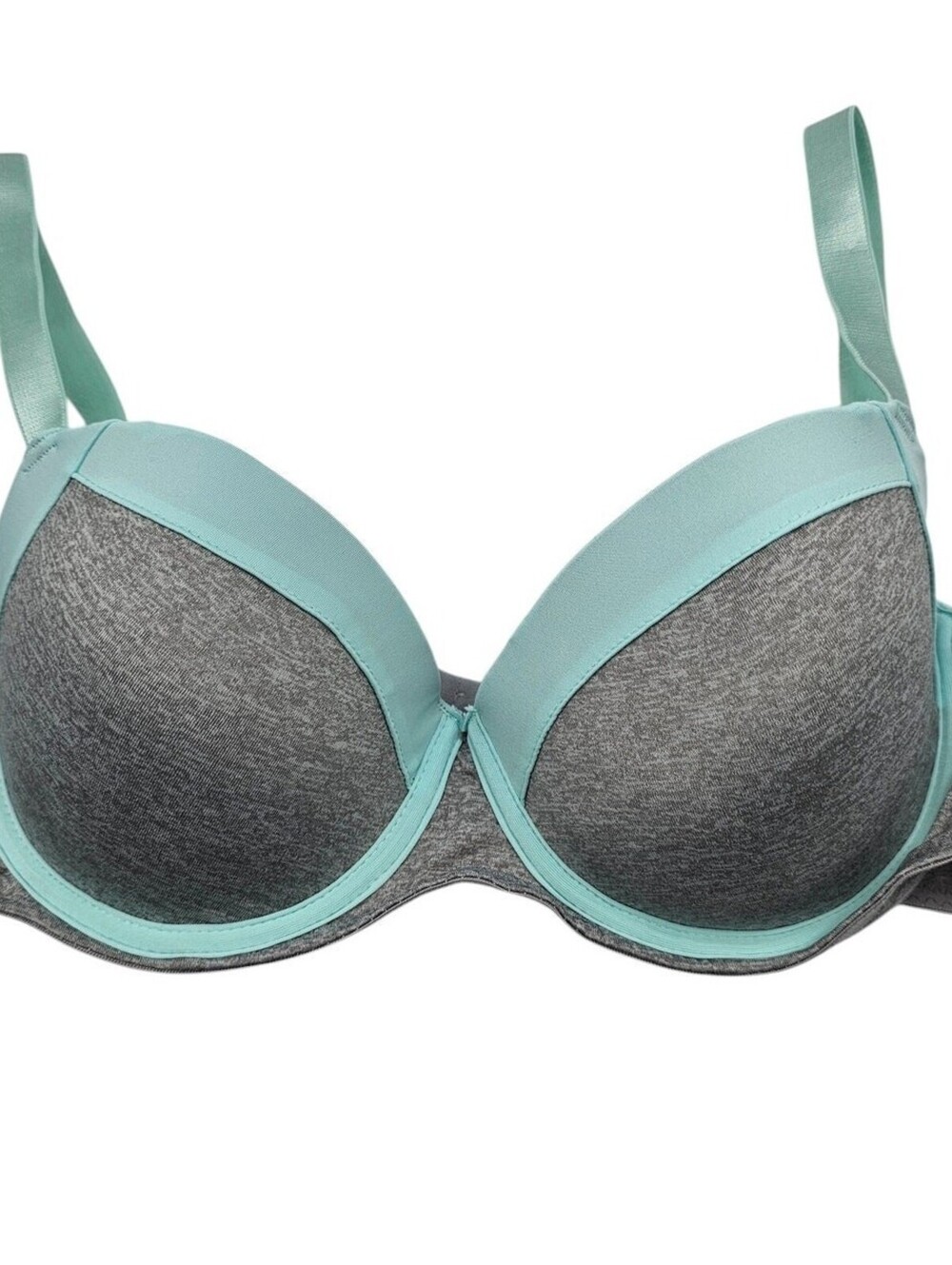Vintage Y2K XOXO Womens Sz 36C Demi Bra Gray and Light Teal